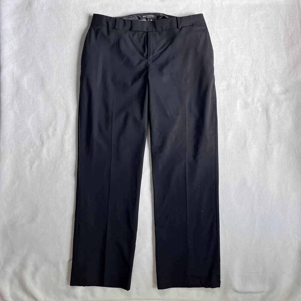 Banana Republic Martin Fit Wool Pants Black Straight Leg  Midrise 10